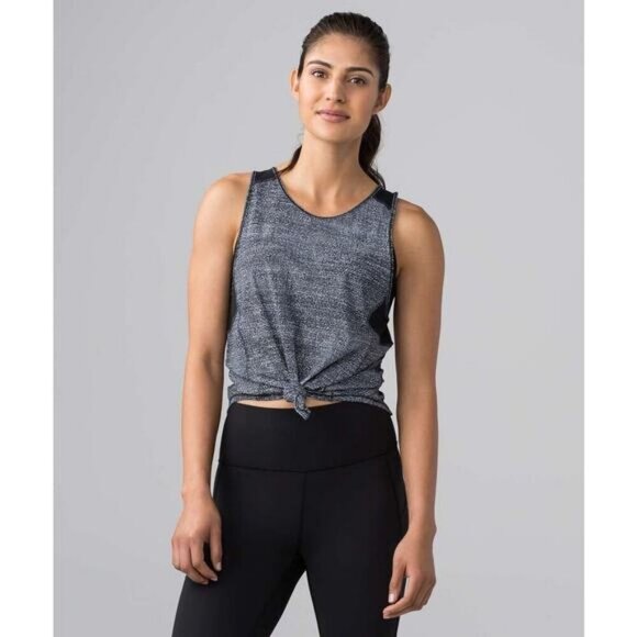 LULULEMON Sculpt Tank II Sz 2 Salt Alpine White Black / Black - Picture 3 of 8